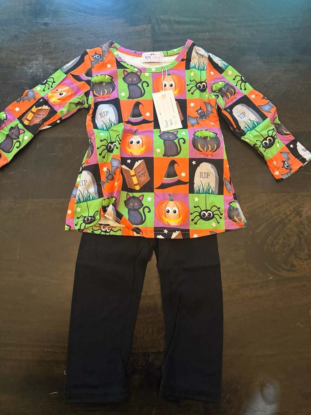 Pete + Lucy Halloween Long Sleeve Dress and Pants Set - 6-12M
